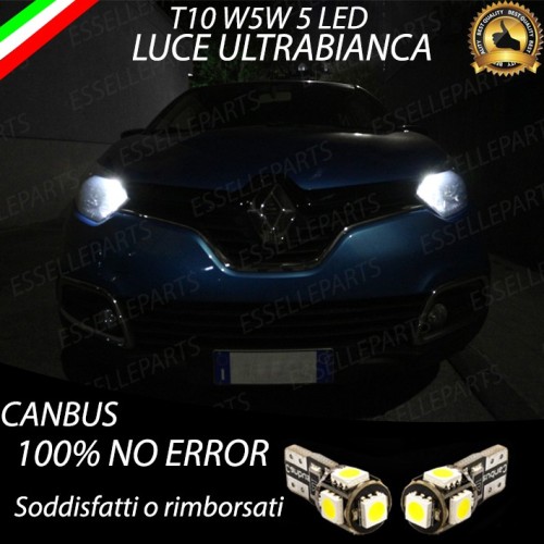 Luci posizione T10 W5W 5 LED 6000K per Renault Captur