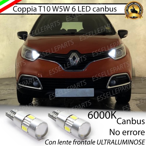 Luci posizione T10 W5W LED canbus 6000K Renault Captur Pre-Restyling