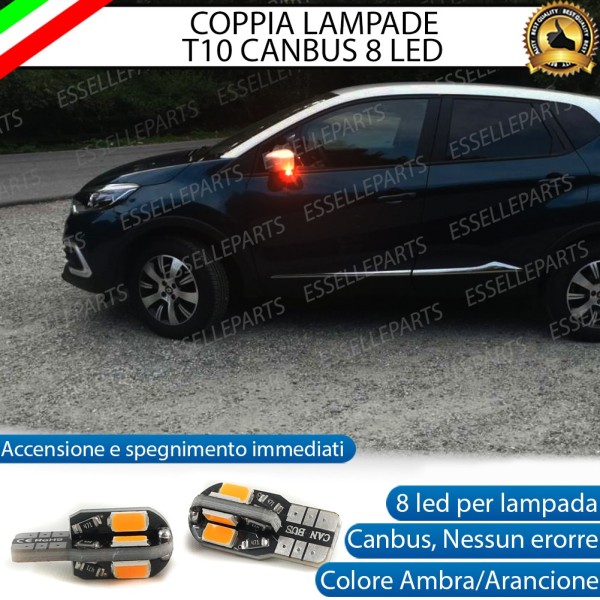 Coppia Lampade T10 8 LED Frecce Laterali Per Renault Captur Pre-Restyling Canbus