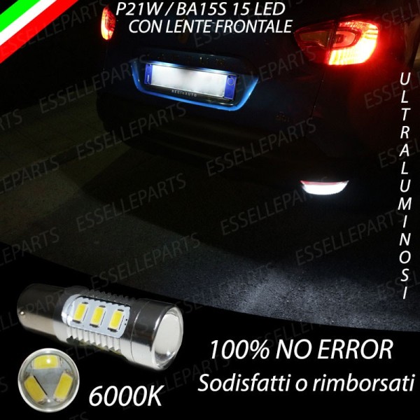 Lampada LED Retromarcia Da 15 LED Canbus 6000K con lente Renault Captur Pre-Restyling
