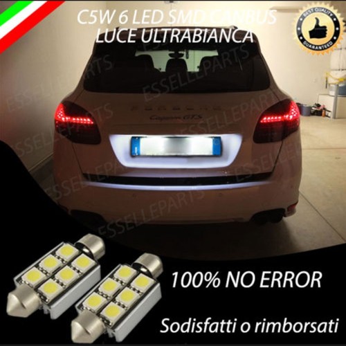 Coppia lampade siluro 6 LED Luci Targa Canbus 6000K Porsche Cayenne Pre-Restyling