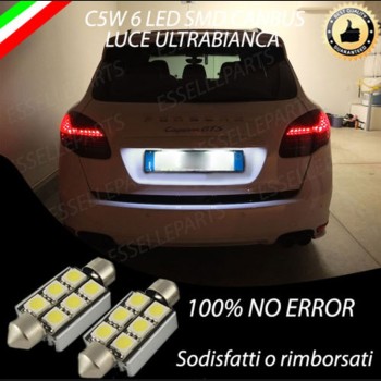 Coppia lampade siluro 6 LED Luci Targa Canbus 6000K Porsche Cayenne Pre-Restyling Coppia lampade siluro 6 LED Luci Targa Canbus 6000K Porsche Cayenne Pre-Restyling