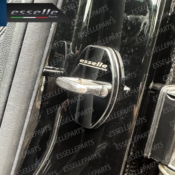 2 X Cover Serratura Porte Adesivo In Metallo Cromo Fume' Per Porsche Cayenne