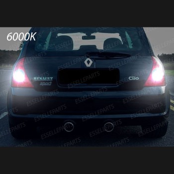 Coppia Lampade LED Retromarcia 15 LED Canbus 6000K con lente Renault Clio 2 Pre-Restyling