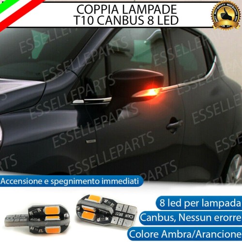 Coppia Lampade T10 8 LED Frecce Laterali Per Renault Clio 4 Pre-Restyling Canbus