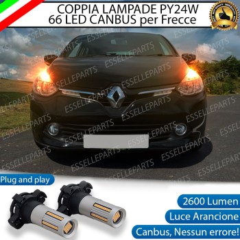 Coppia Frecce Anteriori Py24W 66 LED Canbus 3.0 Per Renault Clio IV
