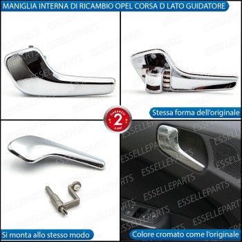 Maniglia Interna Anteriore Lato Guidatore Opel Corsa D Cromata Lucido Maniglia Interna Anteriore Lato Guidatore Opel Corsa D Cromata Lucido