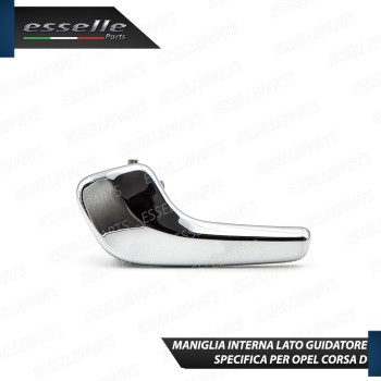 Maniglia Interna Anteriore Lato Guidatore Opel Corsa D Cromata Lucido Maniglia Interna Anteriore Lato Guidatore Opel Corsa D Cromata Lucido