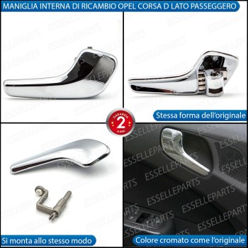 Maniglia Interna Anteriore Lato Passeggero Opel Corsa D Cromata Lucido Maniglia Interna Anteriore Lato Passeggero Opel Corsa D Cromata Lucido