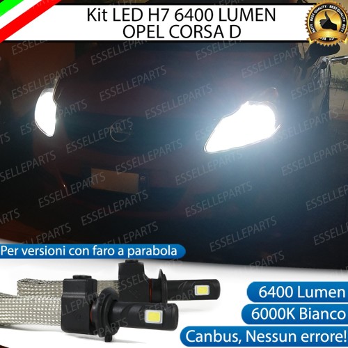 Kit Full LED H7 6400 Lumen 6000K bianco Anabbaglianti Opel Corsa D Fino al 2010
