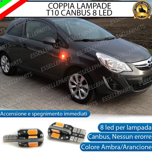 Coppia Lampade T10 W5W 8 LED Per Frecce Laterali Opel Corsa D