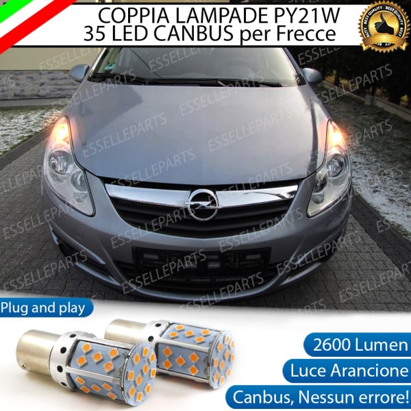 Coppia Frecce Anteriori Py21W 35 LED Canbus Opel Corsa D Pre-Restyling