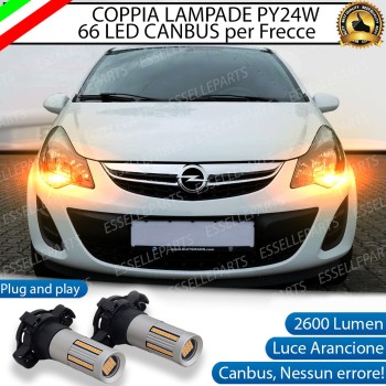 Coppia Frecce Anteriori Py24W 66 LED Canbus 3.0 Per Opel Corsa D Restyling Coppia Frecce Anteriori Py24W 66 LED Canbus 3.0 Per Opel Corsa D Restyling