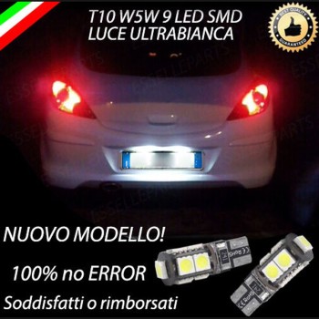 Coppia Luci Targa T10 W5W 9 LED canbus 6000K Bianco per Opel Corsa D Fino al 2010 Coppia Luci Targa T10 W5W 9 LED canbus 6000K Bianco per Opel Corsa D Fino al 2010