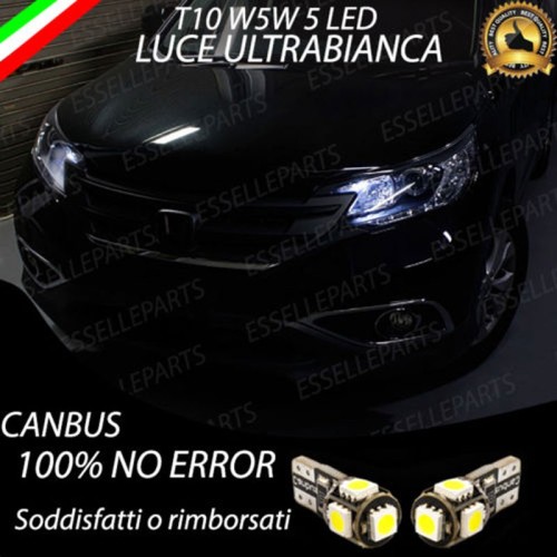 Luci posizione T10 W5W 5 LED canbus 6000K Honda CR-V MK4 Fino al 2014