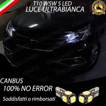Luci posizione T10 W5W 5 LED canbus 6000K Honda CR-V MK4 Fino al 2014
