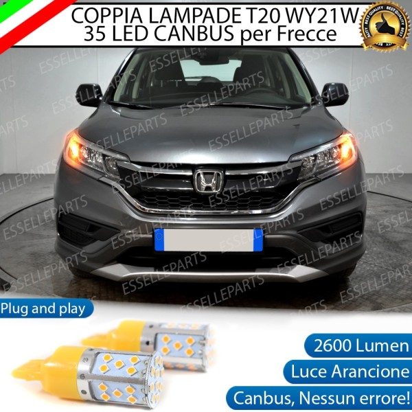 Coppia Lampade T20 Wy21W 35 Led CANBUS Per Frecce Direzionali Anteriori Per Honda Cr-V Iv