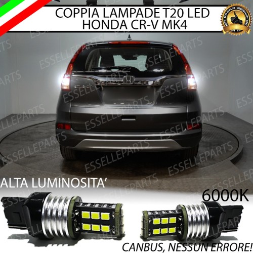 Coppia Lampade LED Retromarcia Da 15 LED T20 6000K Canbus Honda Cr-V MK4 Fino al 2014
