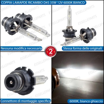 Coppia lampade ricambio D4S Xenon 6000K bianco Honda CR-V MK4 Fino al 2014
