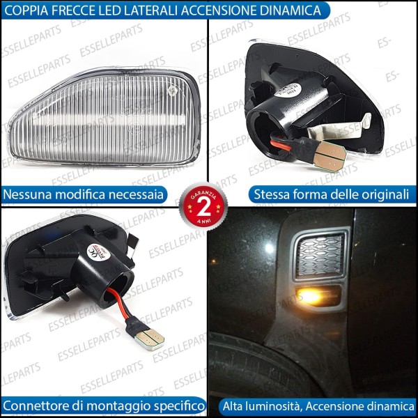 Placchette Dinamiche Laterali Bianche A LED Per Frecce Specifiche Dacia Duster Ii