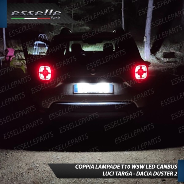 Coppia Luci Targa T10 W5W 5 LED canbus 6000K Bianco Dacia Duster MK2 Pre-Restyling
