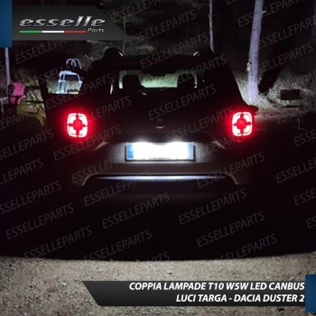Coppia Luci Targa T10 W5W 5 LED canbus 6000K Bianco Dacia Duster MK2 Pre-Restyling
