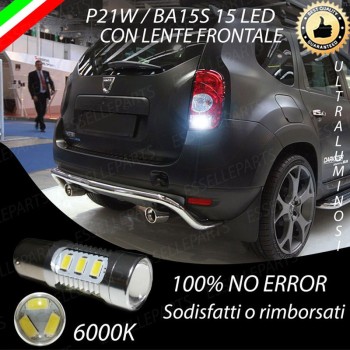 Lampada LED Retromarcia Da 15 LED Canbus 6000K con lente Dacia Duster Pre-Restyling