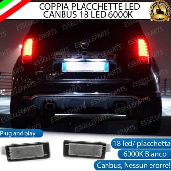 Coppia Placchette Targa LED Complete Da 18 LED Canbus 6000K Bianco Dacia Duster