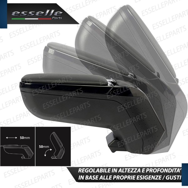 Bracciolo Portaoggetti In Eco Pelle Regolabile Specifico Per Skoda Fabia 2