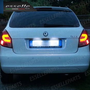 Kit LED interni + Luci targa LED 6000K bianco Canbus per Skoda Fabia MK2