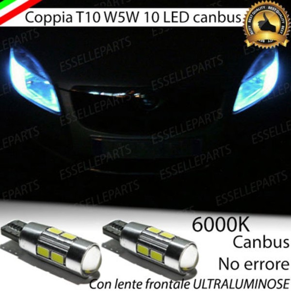 Luci posizione T10 W5W 10 LED canbus 6000K Skoda Fabia 2 Fino al 2010
