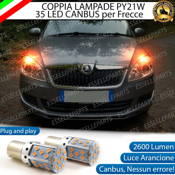 Coppia Frecce Anteriori Py21W 35 LED Canbus Skoda Fabia 2