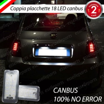 Coppia Placchette Targa 18 LED Complete Canbus 6000K Bianco Fiat 500 pre-restyling