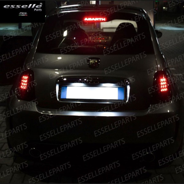 Coppia Placchette Targa 18 LED Complete Canbus 6000K Bianco Fiat 500 pre-restyling