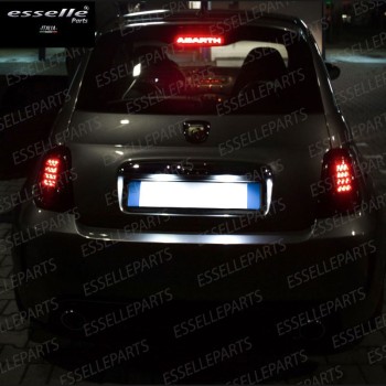 Coppia Placchette Targa 18 LED Complete Canbus 6000K Bianco Fiat 500 pre-restyling