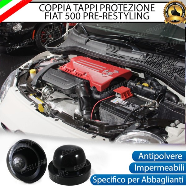 Coppia Tappi Coprifaro Maggiorati Posteriori Abbaglianti Fiat 500