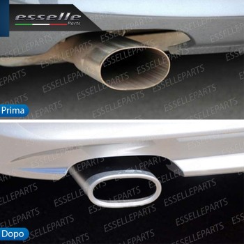 Terminale Scarico Cromato Lucido Acciaio Inox Bmw Serie 1 E87 E88 E81 E82 Scarico Ovale