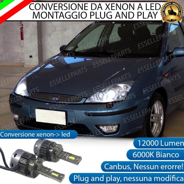Coppia Lampade D2S LED Da Xenon A LED 12000 Lumen 6000K Ford Focus I