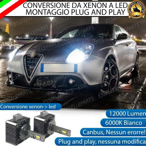 Coppia Lampade D1S LED Da Xenon A LED 12000 Lumen 6000K Alfa Romeo Giulietta