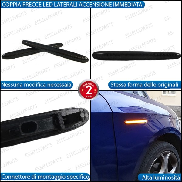 Placchette Statiche Nero Fumè Laterali A 48 LED Per Frecce Per Alfa Romeo Giulietta
