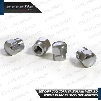 Set 4 Tappi Coprivalvola Argentati in alluminio per Daihatsu Terios I