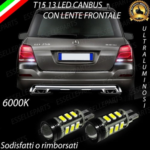 Coppia lampade 13 LED Retromarcia T15 con lente 6000K Mercedes GLK Pre-Restyling