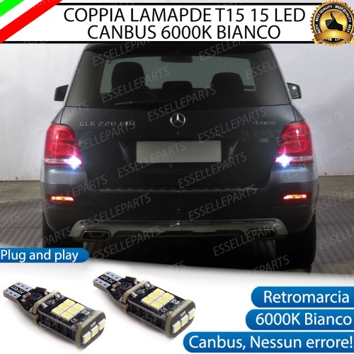 Coppia Lampade 15 LED Retromarcia T15 1200 LM Canbus 6000K Mercedes GLK Pre-Restyling