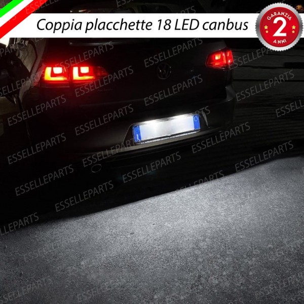 Coppia Placchette Targa LED Complete Da 18 LED Canbus 6000K Bianco Vw Golf 7