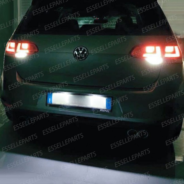 Coppia Placchette Targa LED Complete Da 18 LED Canbus 6000K Bianco Vw Golf 7