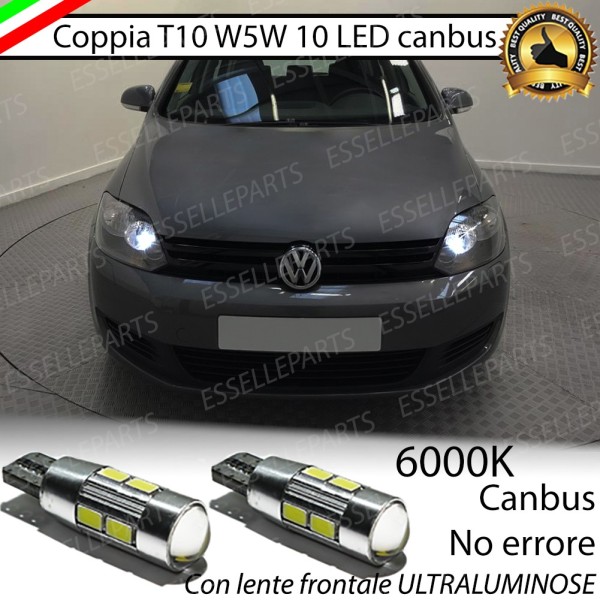 Coppia luci di posizione T10 W5W 10 LED canbus da 6000K Bianco 660 Lumen per VW Golf plus Fino al 2008
