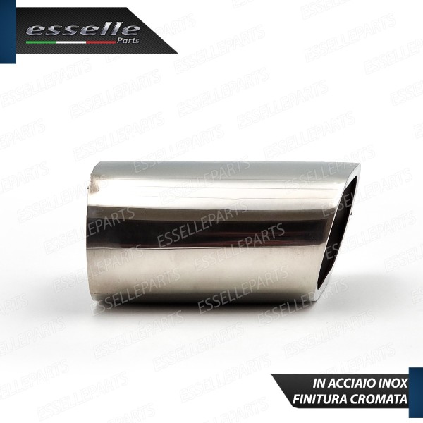 Terminale Scarico Cromato Lucido Acciaio Inox Bmw Serie 3 E90 E91 Scarico Ovale