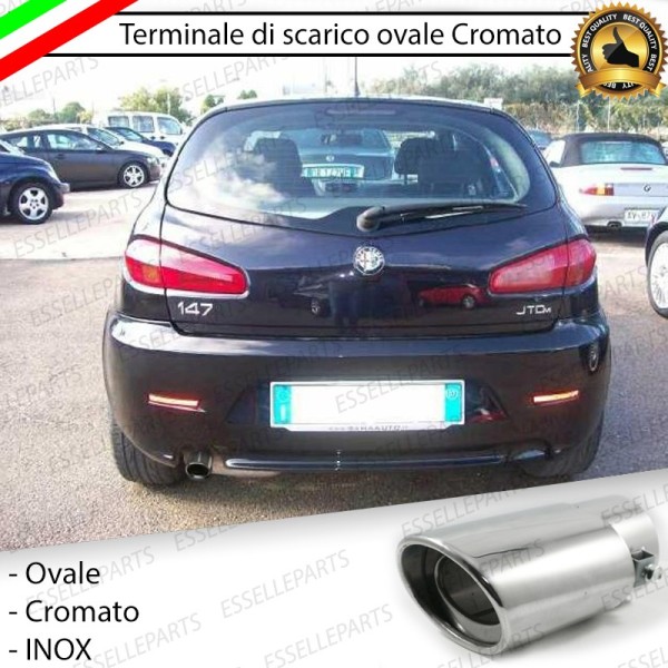 Terminale Di Scarico Cromato Marmitta Finalino Cromato Inox Alfa 147