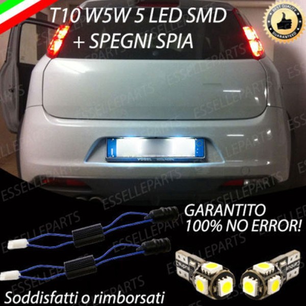 Coppia Lampade LED Luci Targa 5 LED Canbus 6000K Fiat Grande Punto