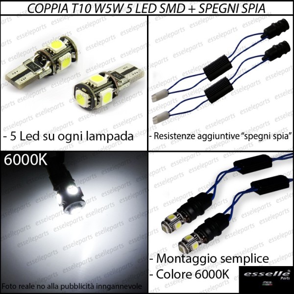 Coppia Lampade LED Luci Targa 5 LED Canbus 6000K Fiat Grande Punto